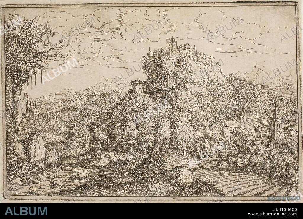 Castle on a Hilltop. Hanns Lautensack; German, 1524-1560/66. Date: 1553. Dimensions: 120 x 175 mm. Etching on paper. Origin: Germany.