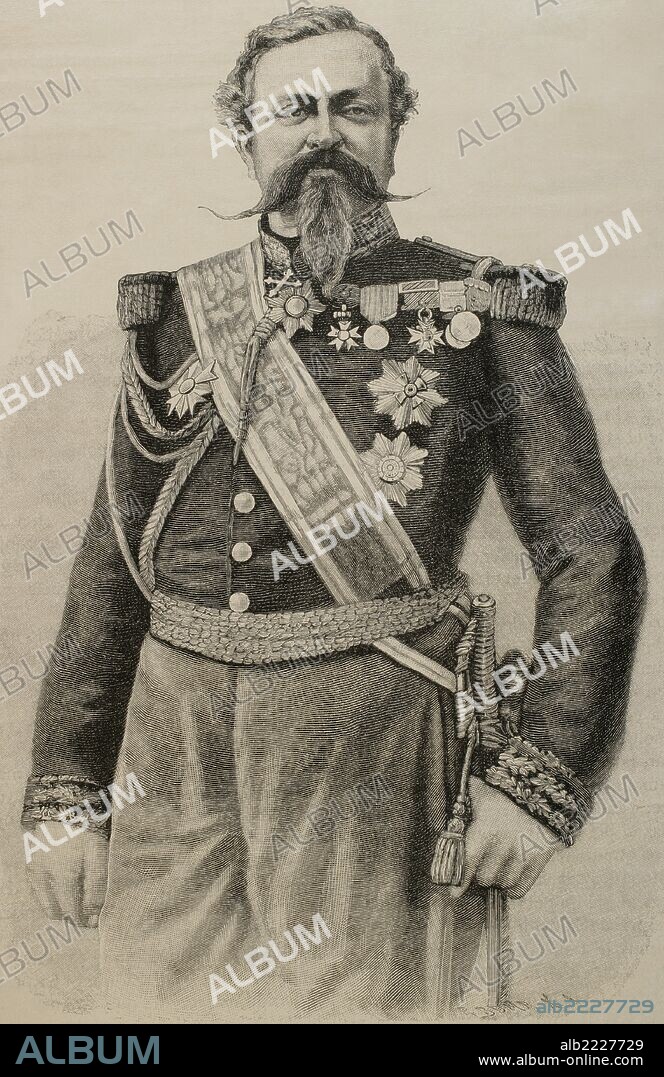 Edmond Leboeuf (1809-1888). General francés, Mariscal de Francia desde 1870. Grabado de "Historia Universal", 1885.
