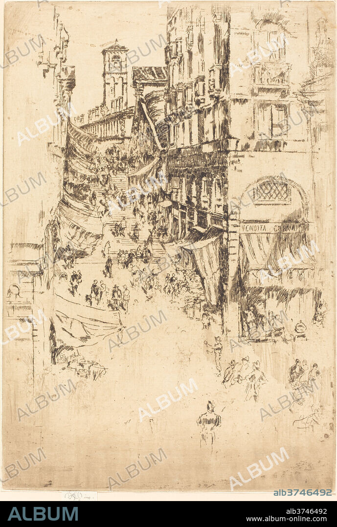JAMES MACNEILL WHISTLER. The Rialto. Dated: 1880. Medium: etching and drypoint.