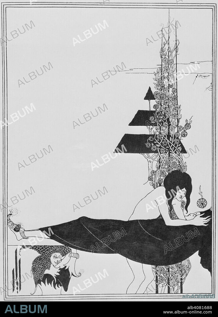 Salome. A Portfolio of Aubrey Beardsley's Drawings illustr. John Lane: London, 1920. Illustration for Oscar Wilde's Salome.  Image taken from A Portfolio of Aubrey Beardsley's Drawings illustrating, Salome, by Oscar Wilde. [Seventeen plates.].  Originally published/produced in John Lane: London, 1920. . Source: K.T.C.120.b.12, plate VII. Language: English.
