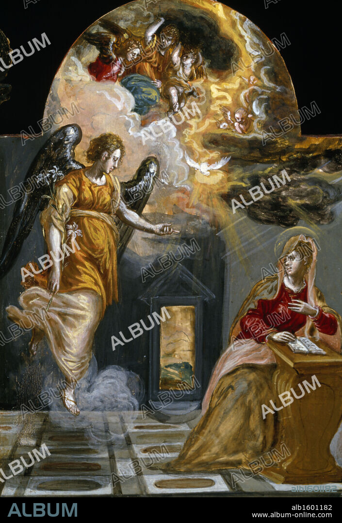 Annunciation  (Annunciazione)  El Greco (1541-1614/Greek)   Tempera on Wood  Pinacoteca Estense, Modena.