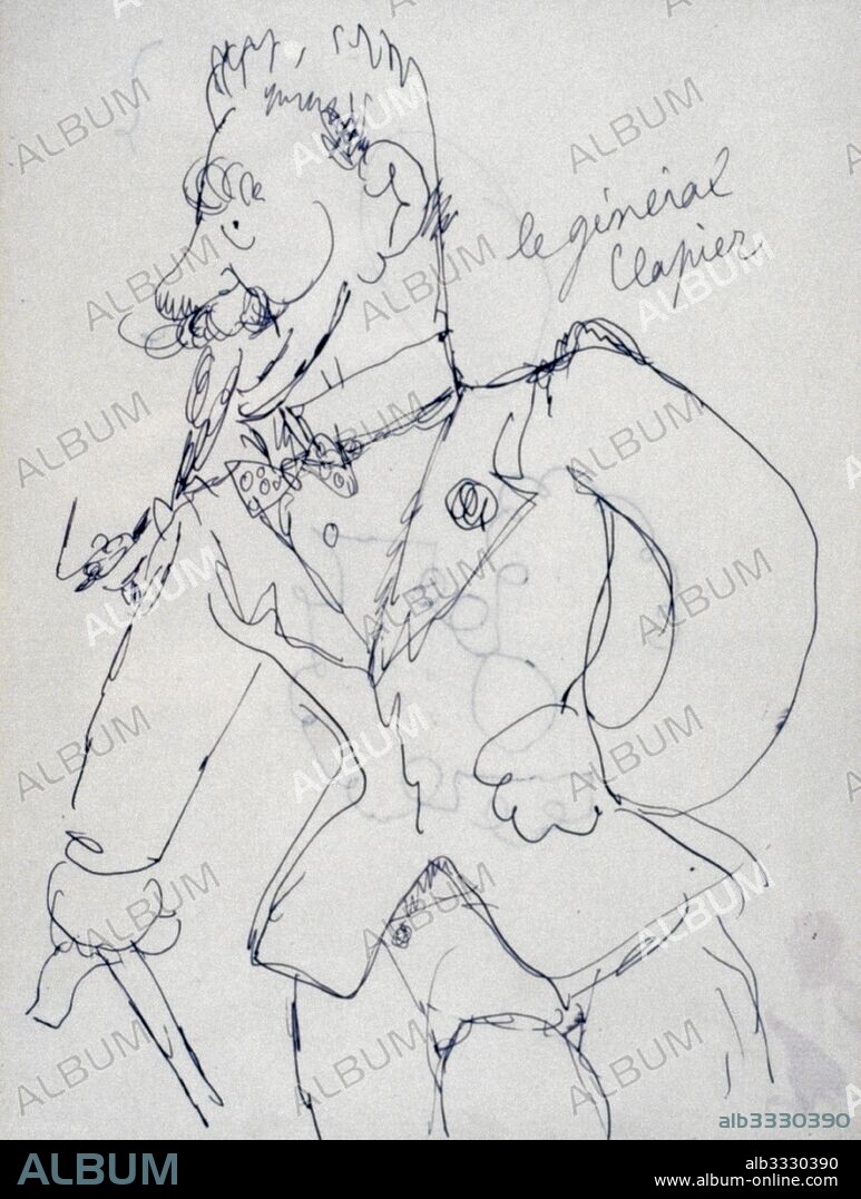 Les Chevaliers de la Table ronde 1937. Sketch for 'The Knights of the Round Table', a play by Jean Cocteau, highlights many negative aspects in Merlin.