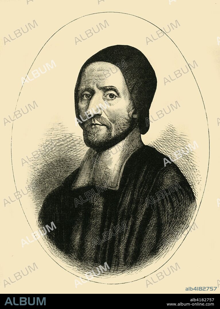 'Dr. Busby', (1881). English Anglican priest Rev Dr Richard Busby (1606-1695) was head master of Westminster School for over fifty-five years. His pupils included Christopher Wren, Robert Hooke and John Dryden. From Old and New London: A Narrative of Its History, Its People, and Its Places. Westminster and the Western Suburbs, by Edward Walford, Vol. III. [Cassell, Petter, Galpin & Co., London, Paris & New York, 1881].