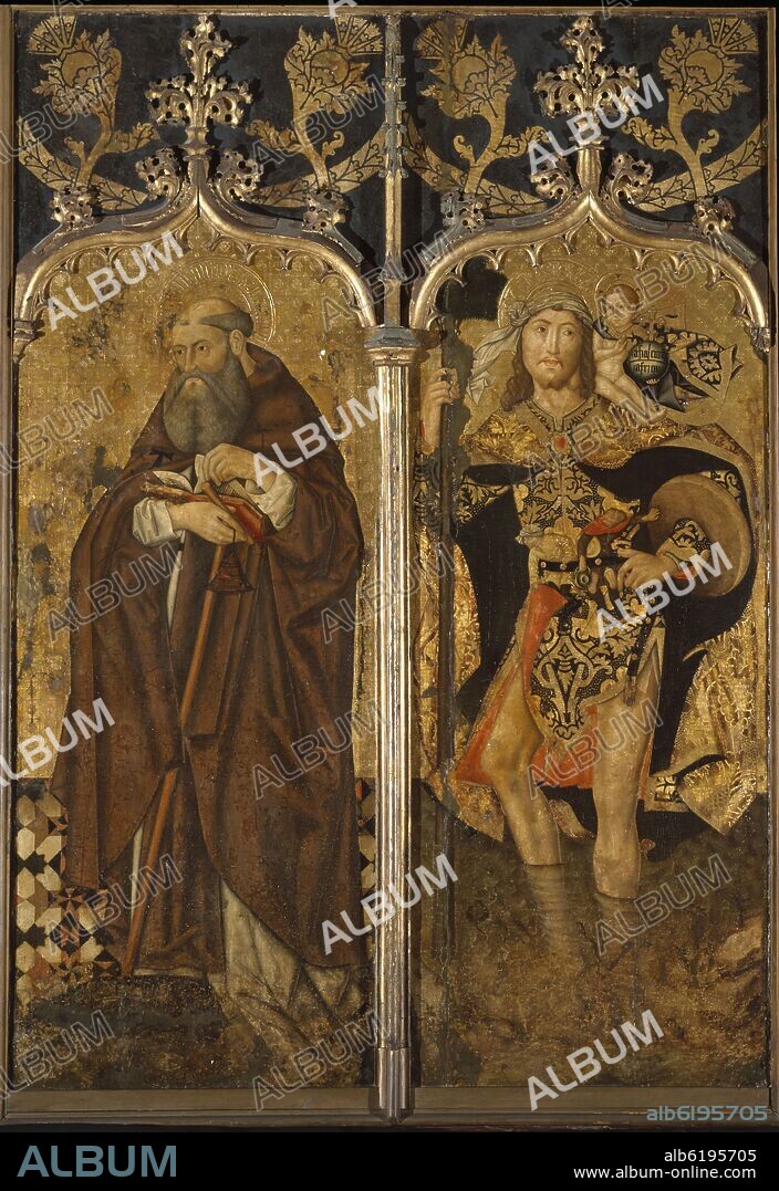 SAN ANTONIO ABAD Y SAN CRISTOBAL - SIGLO XV -PROCEDENTE DEL RETABLO DE LA IGLESIA DE SAN BENITO DE CALATRAVA.