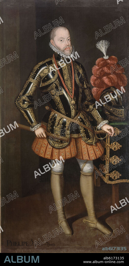 ALONSO SÁNCHEZ COELLO (copia). RETRATO DE FELIPE II - 207X107 CM - O/L.