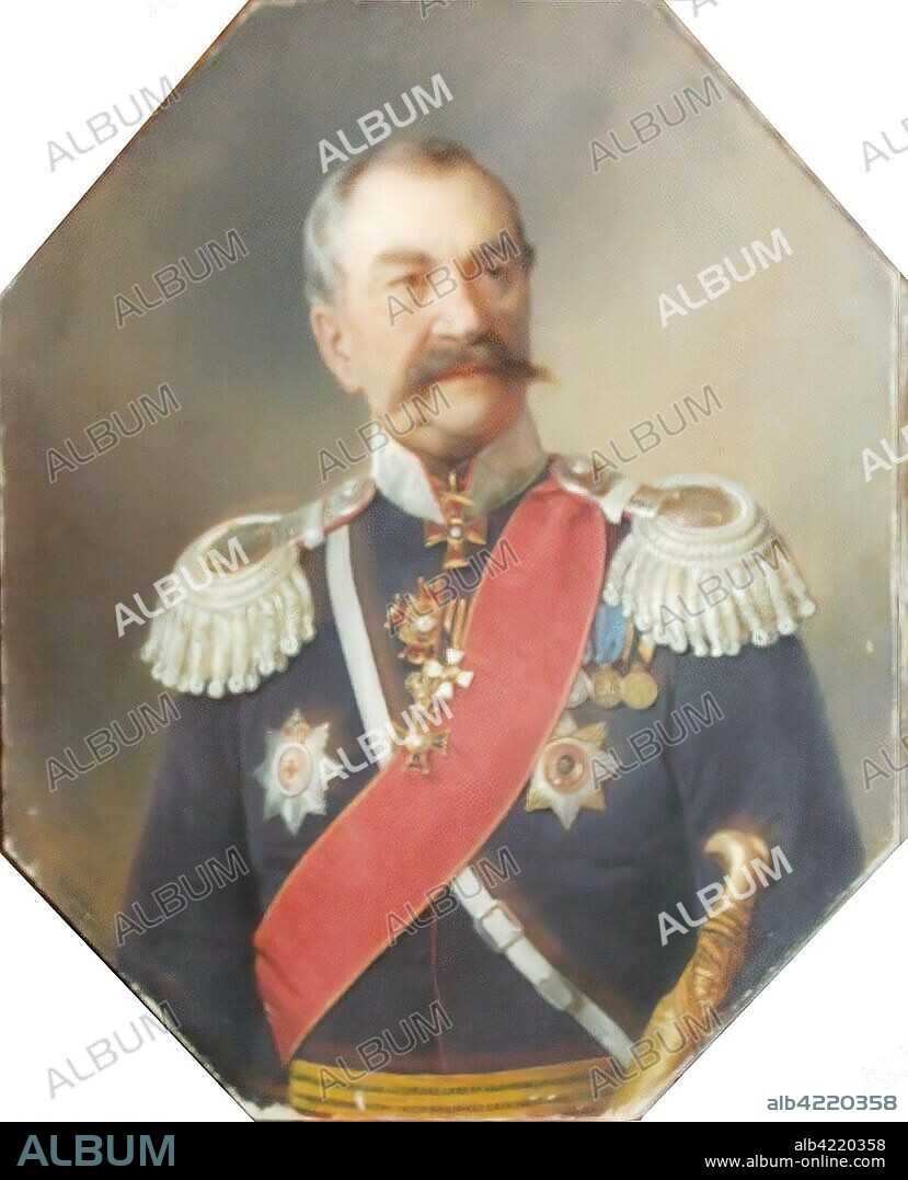 ROBERT HARTMANN. '"Portrait of I.A.Orlov, Lieutenant-General of the Cossack Troops"'. Russia, 1867. Dimensions: 90,5x75,5 cm.