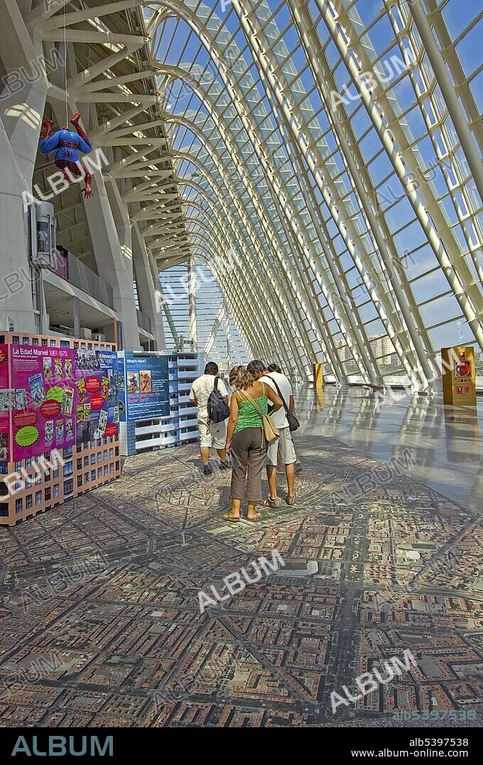 Principe Felipe Science Museum, City of Arts and Sciences by Santiago Calatrava, Comunidad Valenciana, Valencia, Spain, Europe.