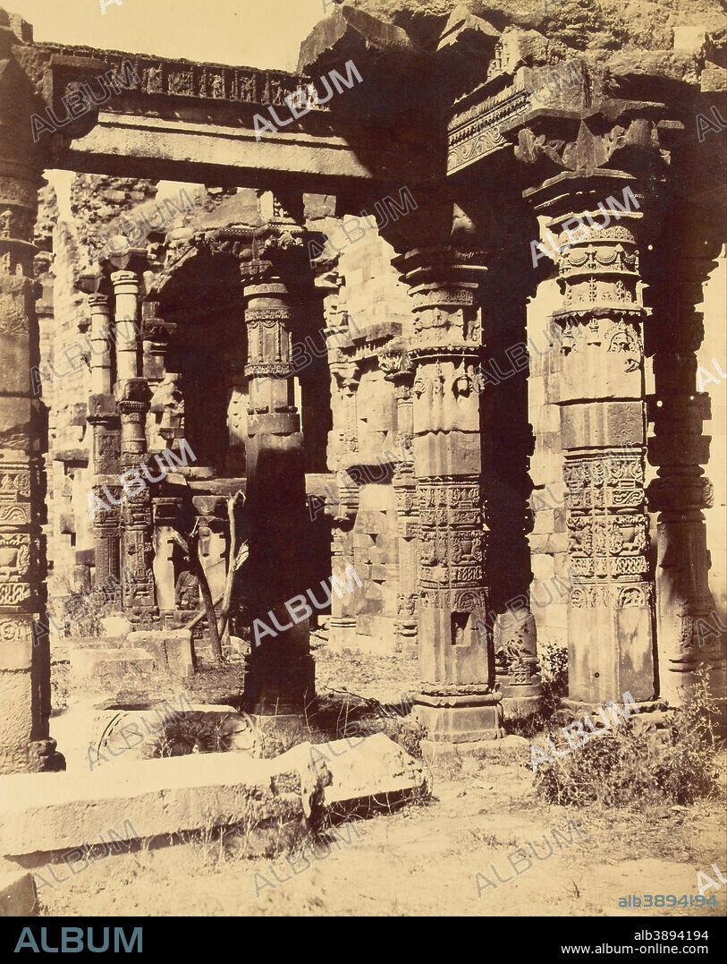 CHARLES MORAVIA. [Exterior of the Hindu Temple in Kootub]. Date/Period: 1858. Print. Albumen silver. Height: 349 mm (13.74 in); Width: 276 mm (10.86 in).