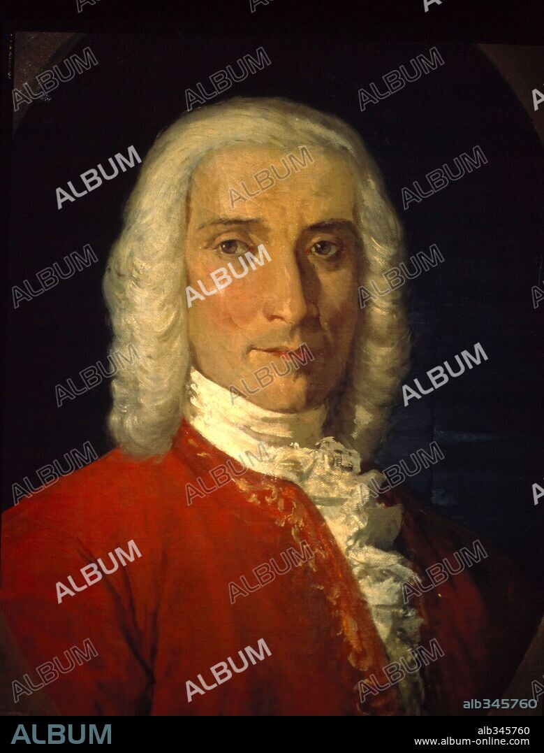ANONYME. 'Portrait of Domenico Scarlatti',  Italian harpsichord player and composer. Oil on canvas.