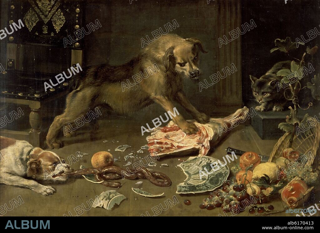 FRANS SNYDERS (1579-1657) SNIJDERS. UNA DESPENSA - ANTES DE 1636 - OLEO/LIENZO - 99x145 cm - NP 1750 - ESCUELA FLAMENCA.