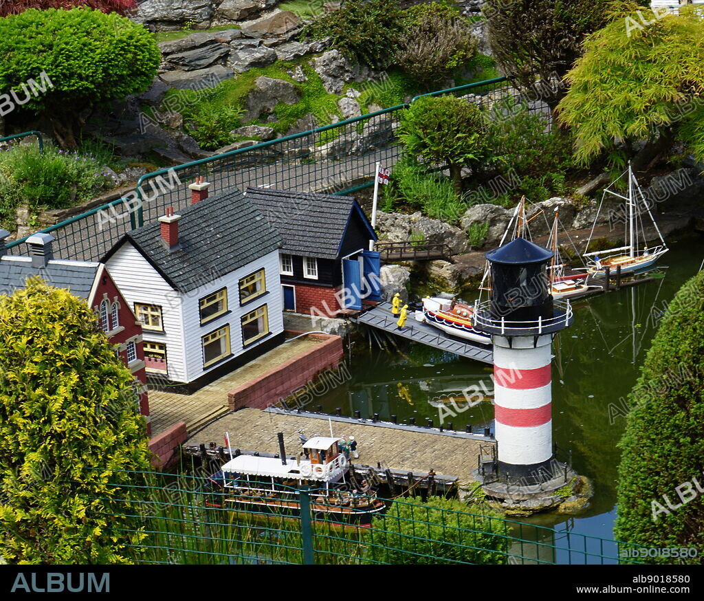 Harbour Lighthouse at Bekonscot in Beaconsfield, Buckinghamshire, England, is the oldest original model village in the world. It portrays aspects of England mostly dating from the 1930s.