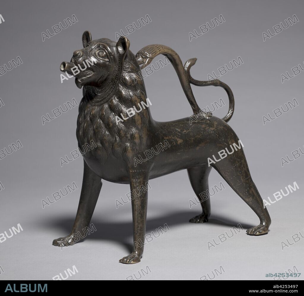Lion Aquamanile, 1200-1250. Germany, Lower Saxony, Hildesheim, Gothic period, first half 13th century. Bronze: cast, chased, and punched; overall: 26.4 x 29 x 15 cm (10 3/8 x 11 7/16 x 5 7/8 in.).