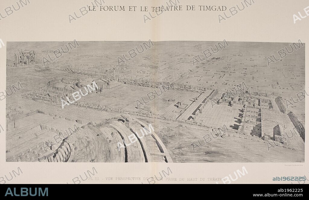 Le forum et le theatre de Timgad. Le forum et le theatre de Timgad. Paris, 1902. Le forum et le theatre de Timgad. Image taken: Theatre et Forum de Timgad, antique Thamugadi. EÂ´tat actuel et restauration.  Paris, 1902 . Source: 1701.b.9, plate III.