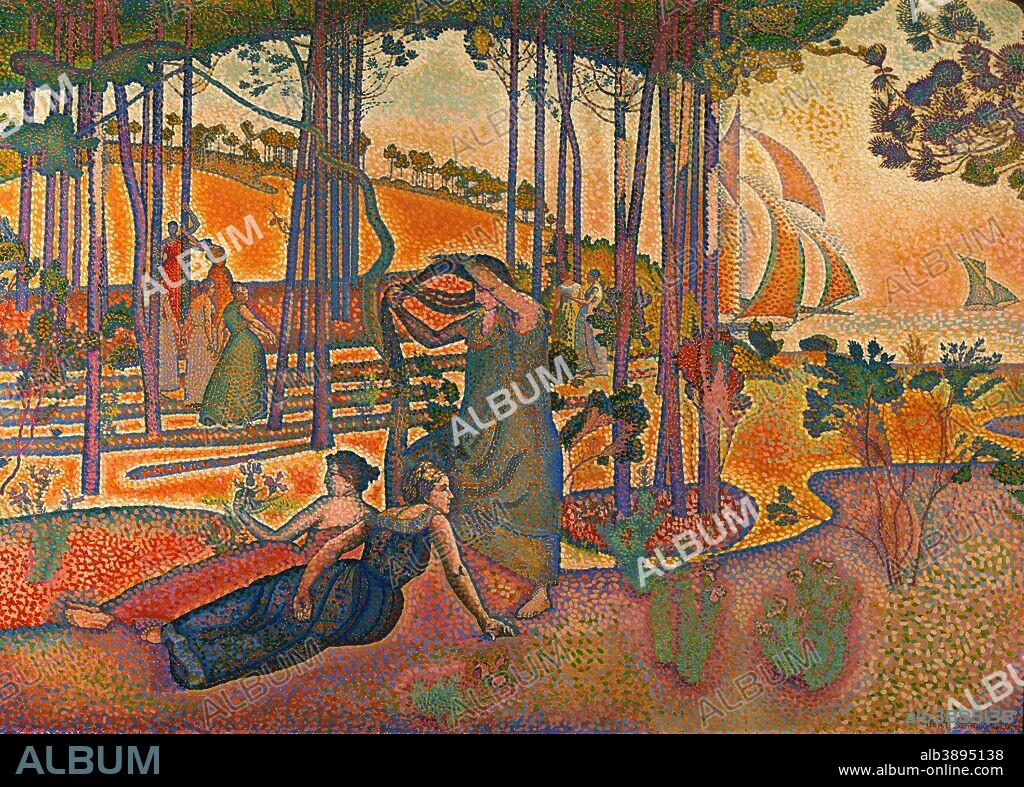 HENRI-EDMOND CROSS. L'air du soir The Evening Air. Date/Period: Ca. 1893. Painting. Oil on canvas. Height: 116 cm (45.6 in); Width: 164 cm (64.5 in).