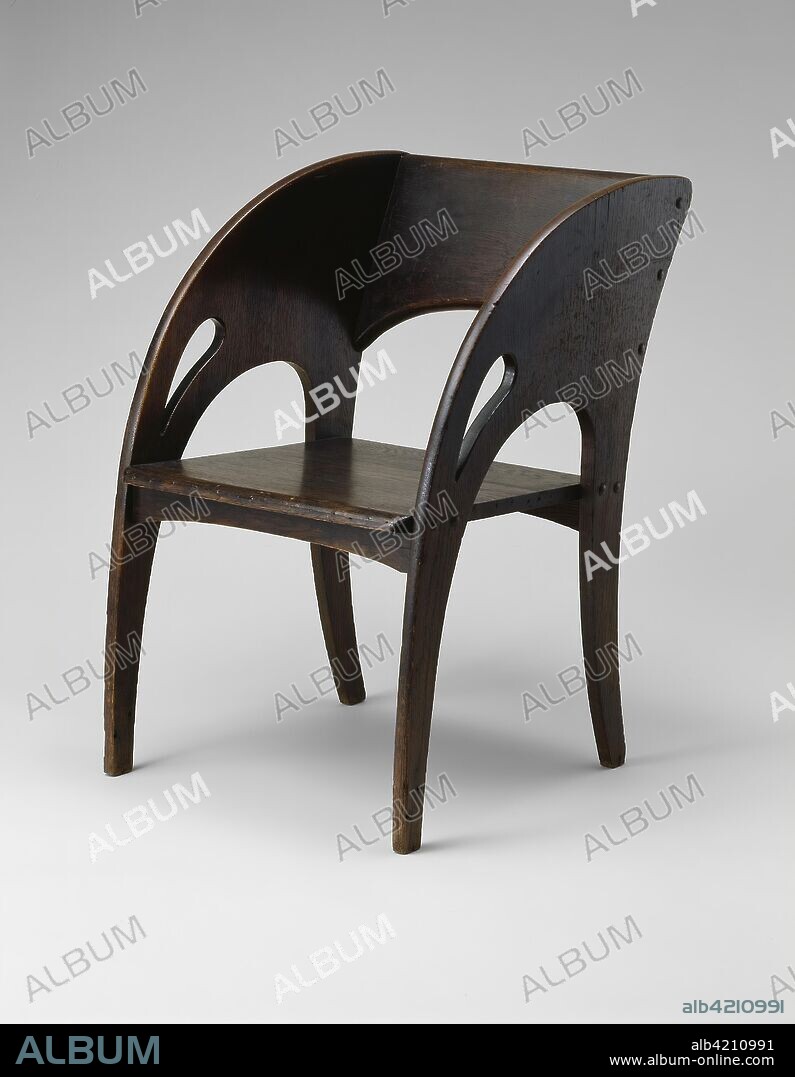 JOHNSON AND COMPANY J. S. FORD. Armchair. Manufactured by J. S. Ford, Johnson and Company; American, 1872-early 20th century. Date: 1904-1905. Dimensions: 81 × 52 × 50 cm (31 7/8 × 20 1/2 × 19 5/8 in.). Brown-stained oak. Origin: Chicago.