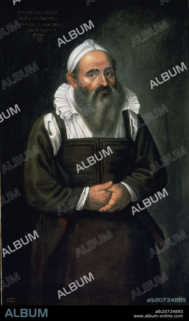 JUAN SANCHEZ COTAN (1560-1627). BRIGIDA DEL RIO, LA BARBUDA DE PEÑARANDA - 1590 - OLEO/LIENZO - 102x61 cm - NP 3222 - BARROCO ESPAÑOL.