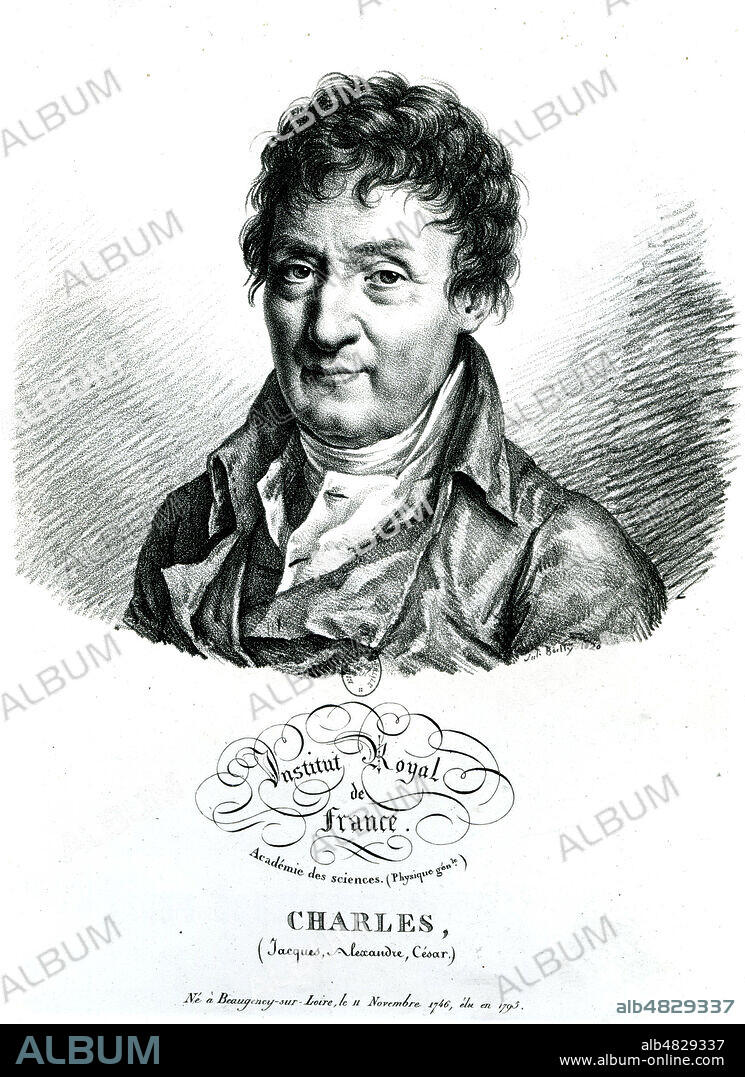 Portrait du physicien Jacques CHARLES (1746-1823). Illustration vers 1785. (18eme, XVIIIe s.) Credit : Collection KHARBINE-TAPABOR.