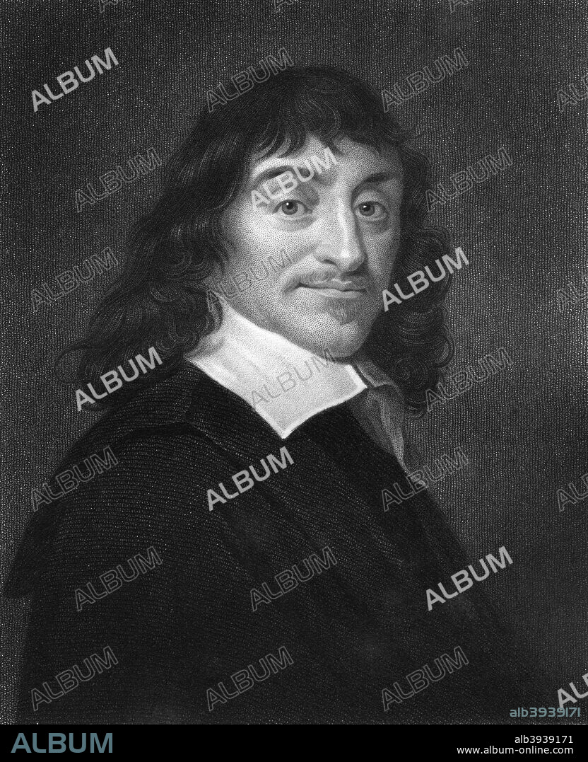 Rene Descartes, 17th century French philosopher and mathematician, (1836). Descartes (1596-1650) is regarded as one of the great figures in the history of Western thought and is widely considered to be the father of modern philosophy.
