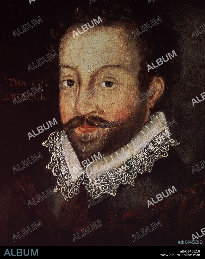 JODOCUS HONDIUS. 'Sir Francis Drake', c. 1583, Oil on panel, 31,8 x 32,4 cm.