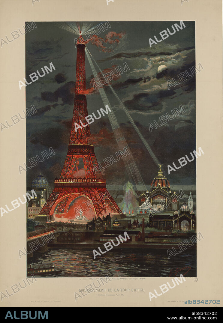 GEORGES-FELIX GAREN. Embrasement de la Tour Eiffel, Exposition universelle de 1889.