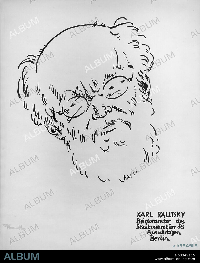 OTTO VON KURSELL. Caricature of Karl Kautsky (1854-1938).