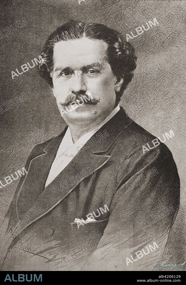 Ernesto Rossi, 1827 - 1896. Italian actor and playwright.  From La Ilustracion Iberica, published 1884.