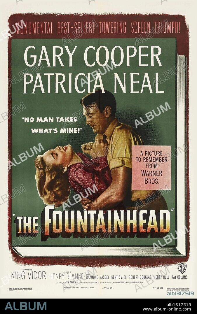 Poster of THE FOUNTAINHEAD, 1949, directed by KING VIDOR. Copyright WARNER BROTHERS.