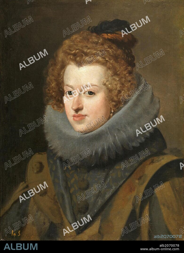 DIEGO VELÁZQUEZ. Diego Rodríguez de Silva y Velázquez / 'María de Austria, reina de Hungría', Hacia 1630, Escuela Española, Óleo sobre Lienzo, 59,5 cm x 44,5 cm, P01187.