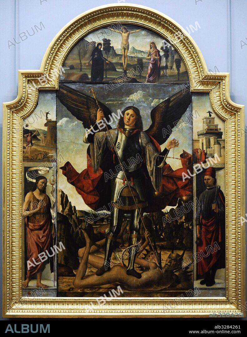 Polyptych of Archangel Michael, ca.1492. Attributed to Francesco Pagano (late 15th century-early 16th century). National Museum of Capodimonte. Naples. Italy.