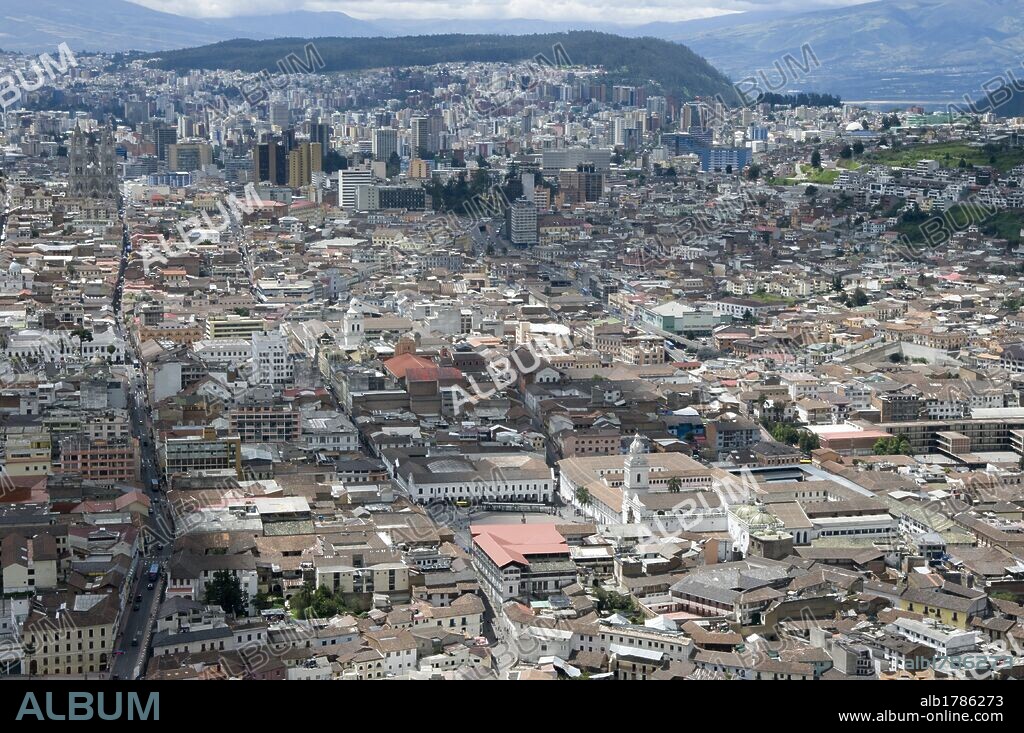 Ecuador. Quito. Historic center and modern city. .