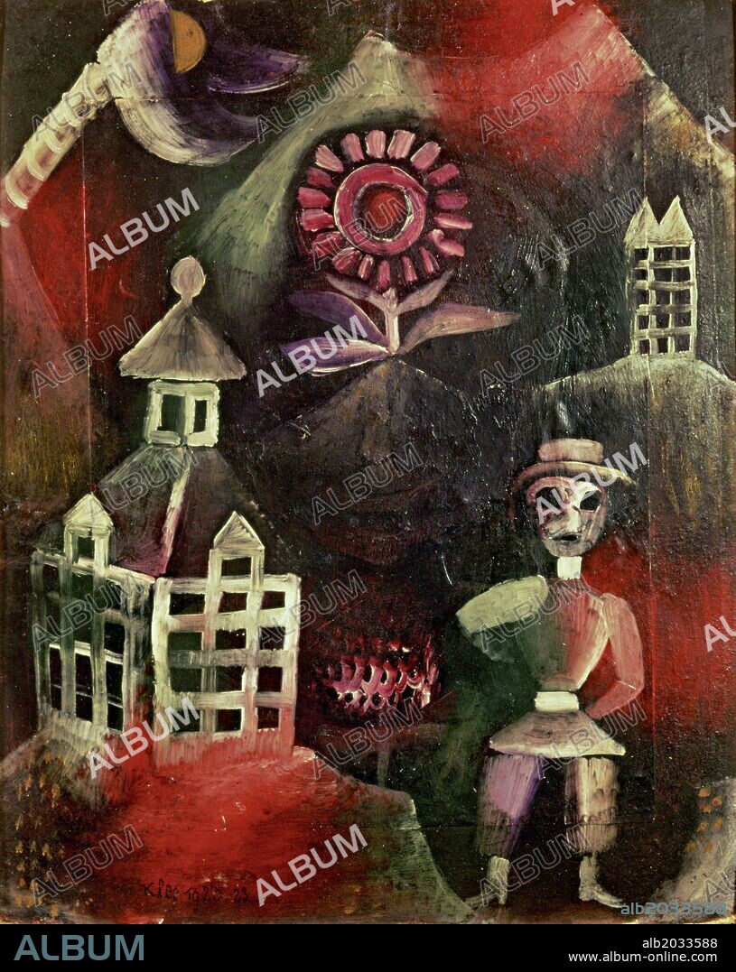 Paul Klee / 'Schoolhouse', 1920, Oil on paper, 36.8 x 31.8 cm.