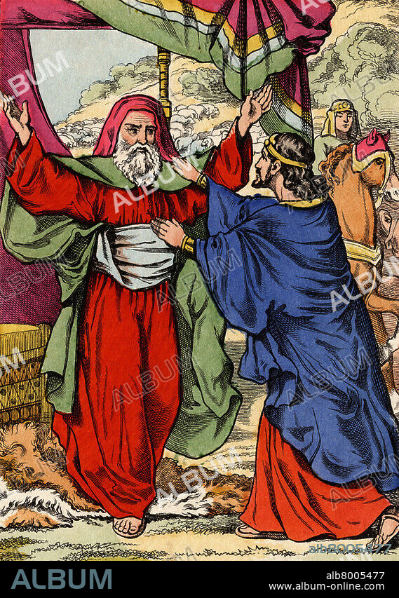 UNKNOWN ARTIST. Old Testament. Personage of Joseph, son of Jacob. Joseph comes ahead his father. pinal print.