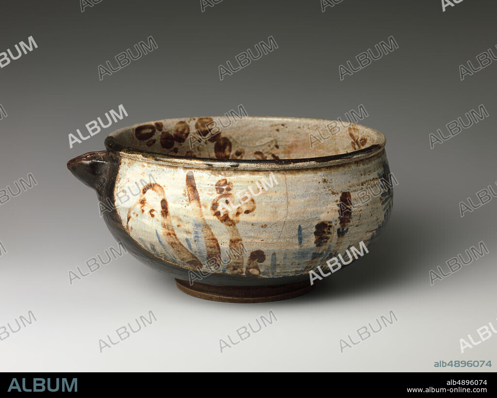 Ogata Kenzan, Water Pot, Japan, Edo period (16151868), Ogata Kenzan (Japanese, 16631743), 18th century, Japan, Clay covered with white and black glazes and decorated on the white parts under the glaze (Kenzan style), H. 3 1/2 in. (8.9 cm); Diam. 7 in. (17.8 cm), Ceramics.