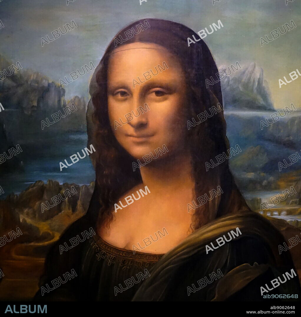 The Mona Lisa (La Gioconda) a painting by the Italian Renaissance artist Leonardo da Vinci is a portrait of Lisa Gherardini, the wife of Francesco del Giocondo. oil on a white Lombardy poplar panel. It had been believed to have been painted between 1503 and 1506; however, Leonardo may have continued working on it as late as 1517. Leonardo da Vinci (April 1452 - May 1519), an Italian polymath of the Renaissance.