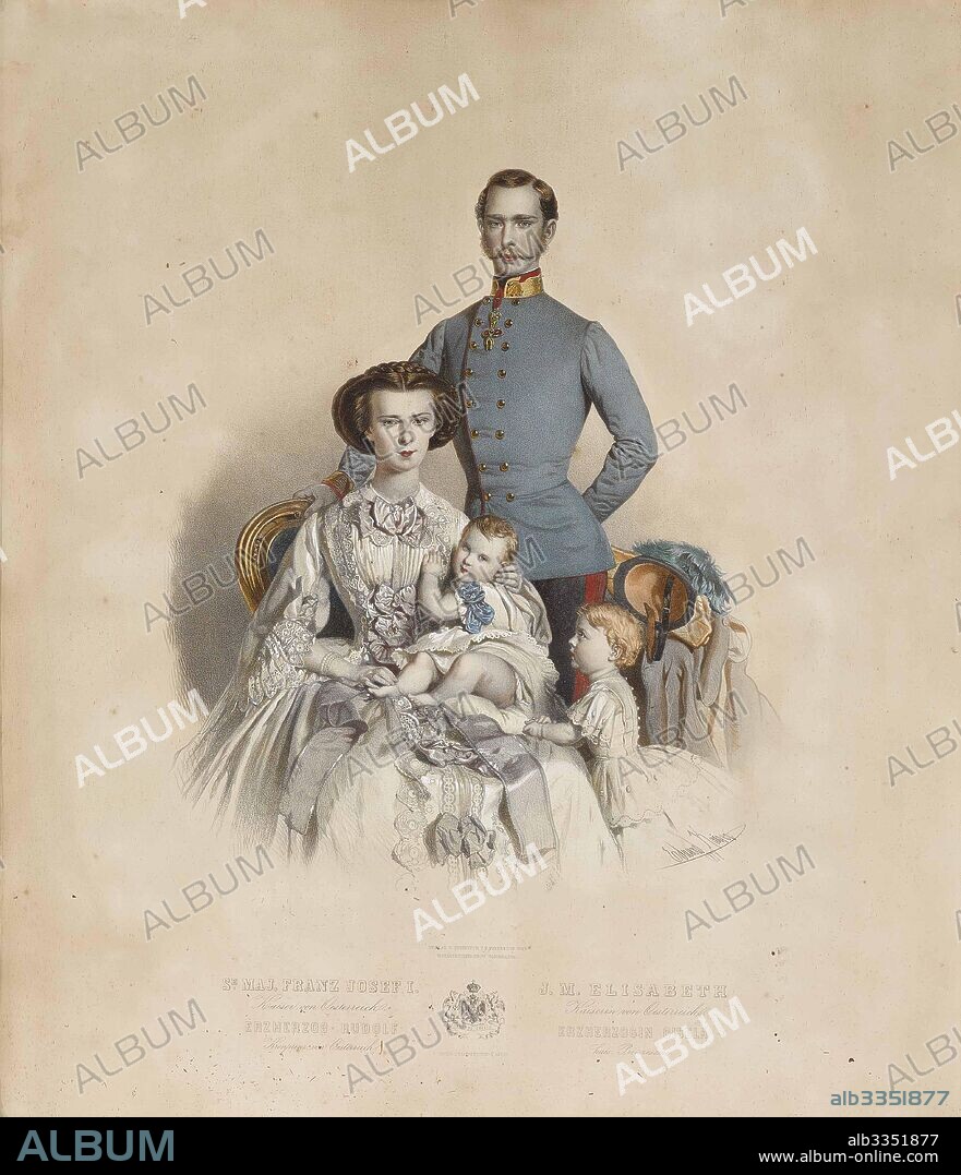 EDUARD KAISER. Francis Joseph I and Elisabeth of Austria with children, Gisela and Rudolf.