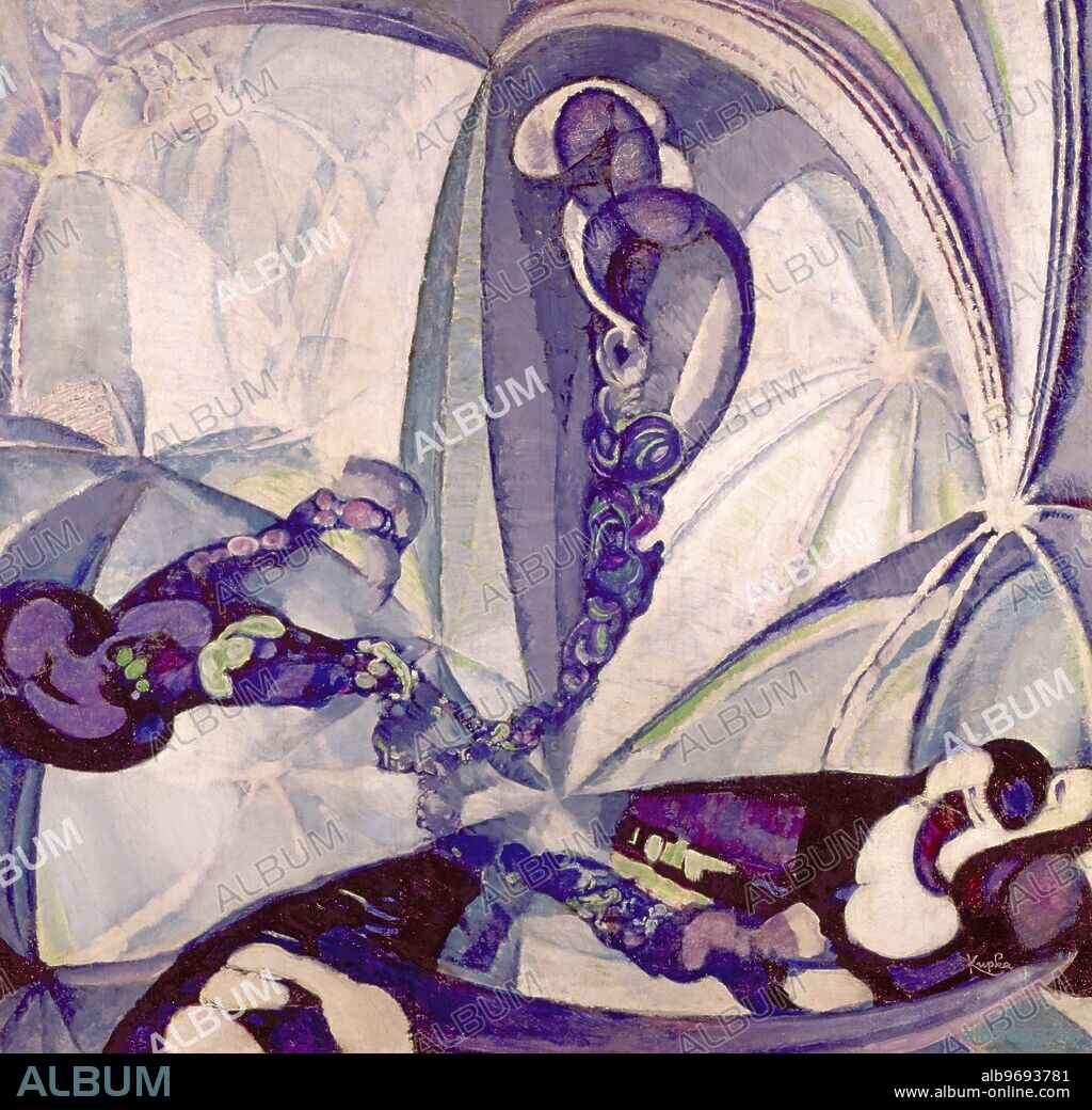 Animated Space - 1948. by Frantisek Kupka (1871-1957). Gallery of Modern Art, Paris. Frantizek Kupka (September 23, 1871 - June 24, 1957) was a Czech painter. He was born in Opocno in eastern Bohemia. He studied at the Prague Art Academy, Akademie der Bildenden Künste in Vienna, Académie Julian in Paris and the École des Beaux-Arts in Paris. Kupka contributed to the early phases of the abstract movement.. ©TopFoto.
