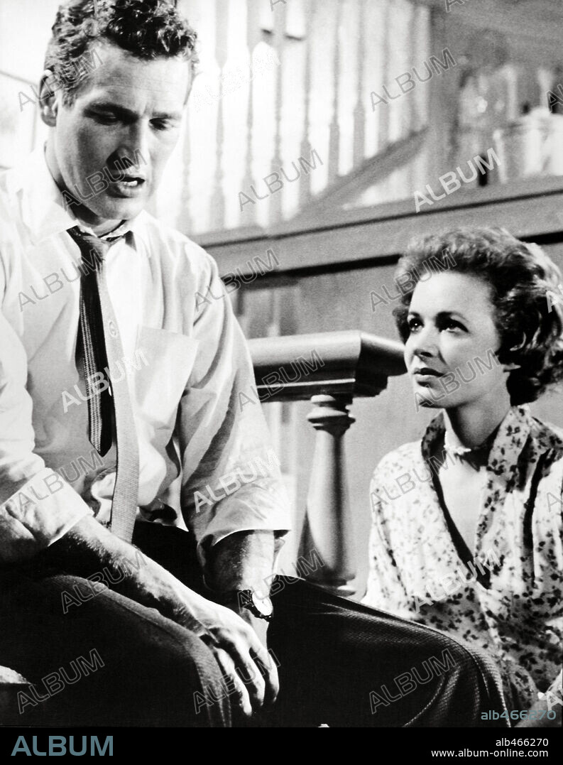 PAUL NEWMAN y PIPER LAURIE en EL BUSCAVIDAS, 1961 (THE HUSTLER), dirigida por ROBERT ROSSEN. Copyright 20TH CENTURY FOX.