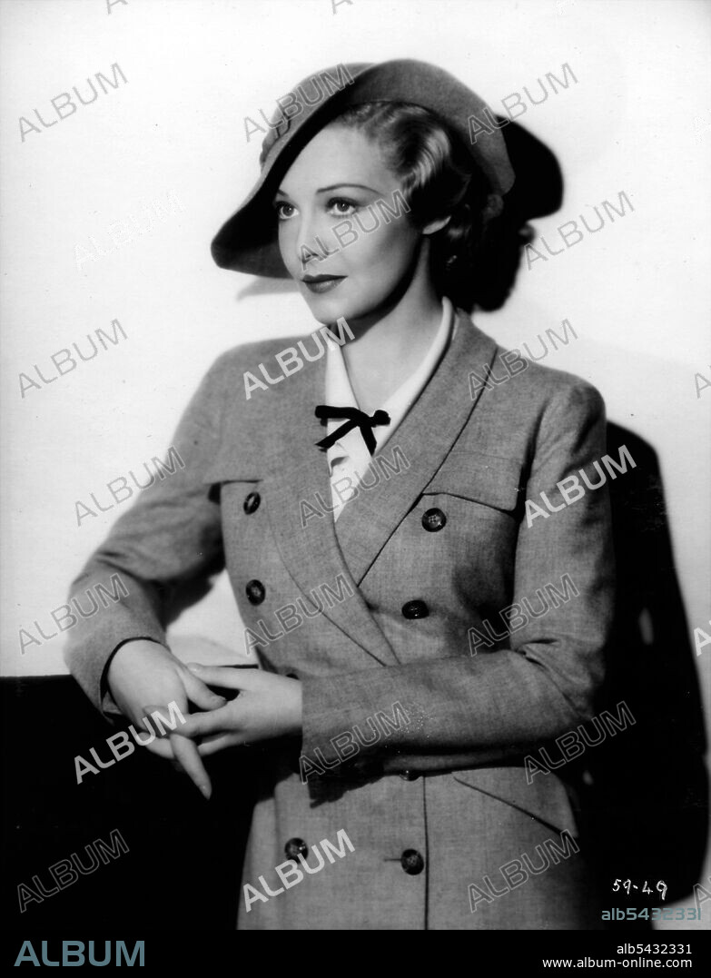 MADELEINE CARROLL in SECRET AGENT, 1936, directed by ALFRED HITCHCOCK. Copyright GAUMONT-BRITISH.