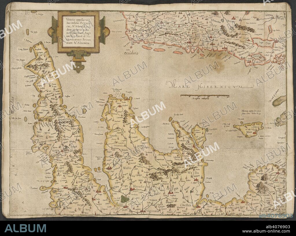 GERARDUS MERCATOR. A map of the west coast of England, Wales and part of Ireland. The Mercator atlas of Europe. [S.l.] : [S.n.], 1570-1572. Source: Maps C.29.c.13, page 12. Language: Latin.