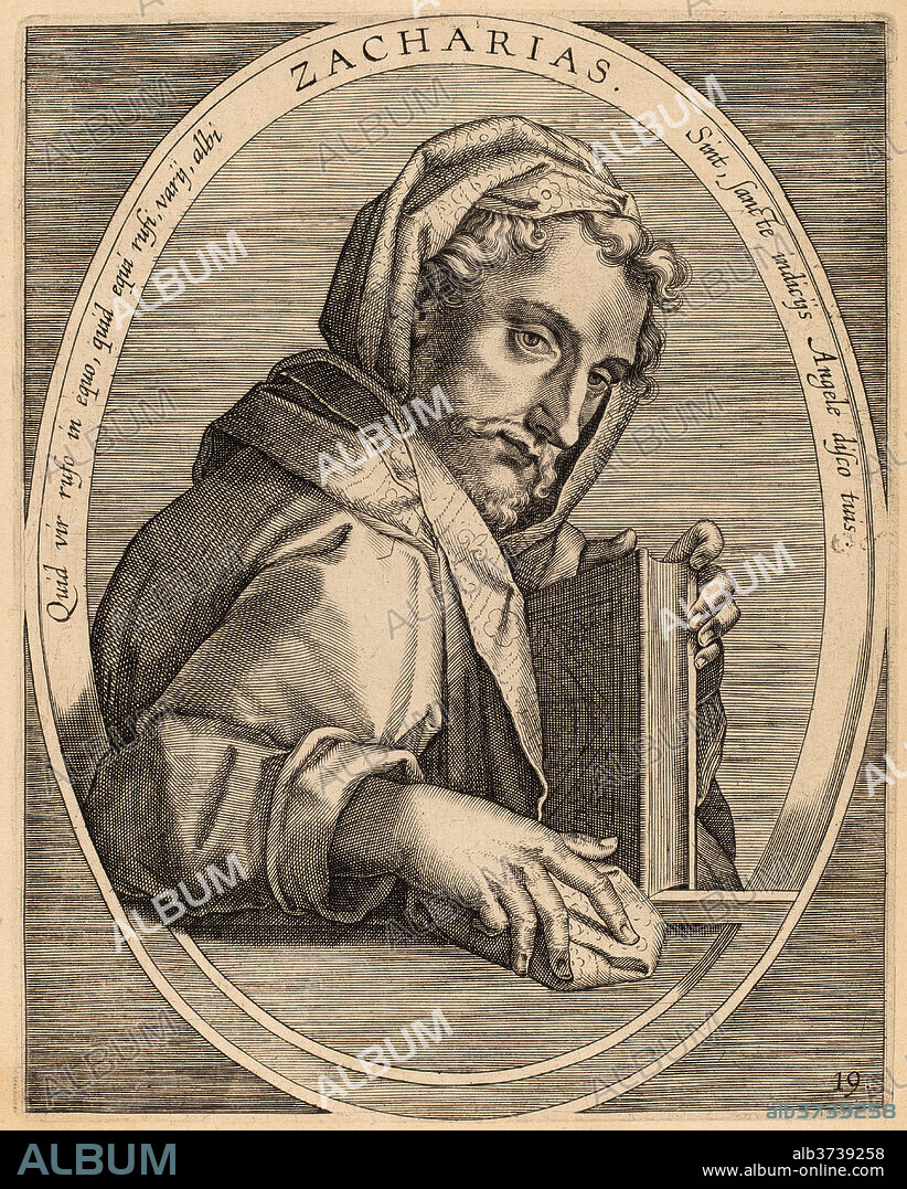 THEODOR GALLE AFTER JAN VAN DER STRAET. Zaccarias. Dated: published 1613. Dimensions: plate: 17.7 x 14 cm (6 15/16 x 5 1/2 in.)  sheet: 24.3 x 19.1 cm (9 9/16 x 7 1/2 in.). Medium: engraving on laid paper.