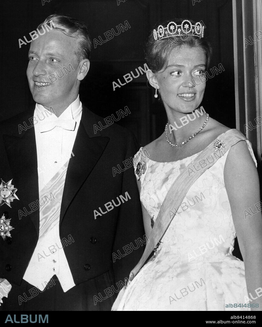 STOCKHOLM 19610524. Prinsessan Birgitta och prins Johann Georg av Hohenzollern-Sigmaringen, känd som Hansi, på balen som ägde rum i samband med bröllopet mellan de två.. Foto: Folke Hellberg / DN / TT / Kod: 23. **SvD OUT**.
