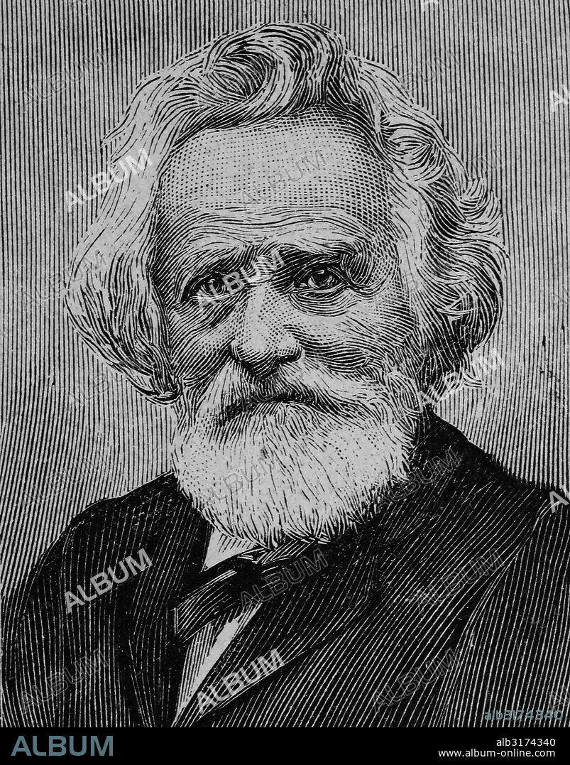 Johann nepomuk sepp, 1816 - 1909, a german historian, folklorist, church historian and politician, woodcut, about 1880.