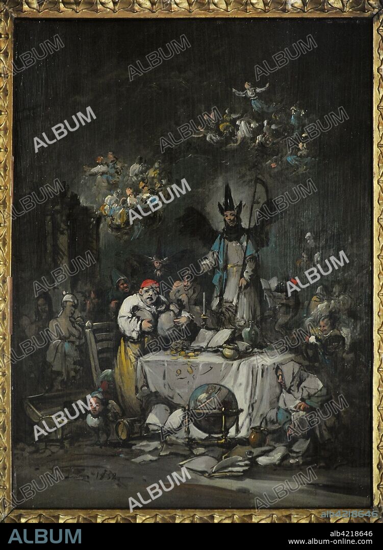 Eugenio Lucas Velazquez (1817-1870). Spanish painter. Allegoric Capricho, 1852. Lazaro Galdiano Museum. Madrid. Spain.