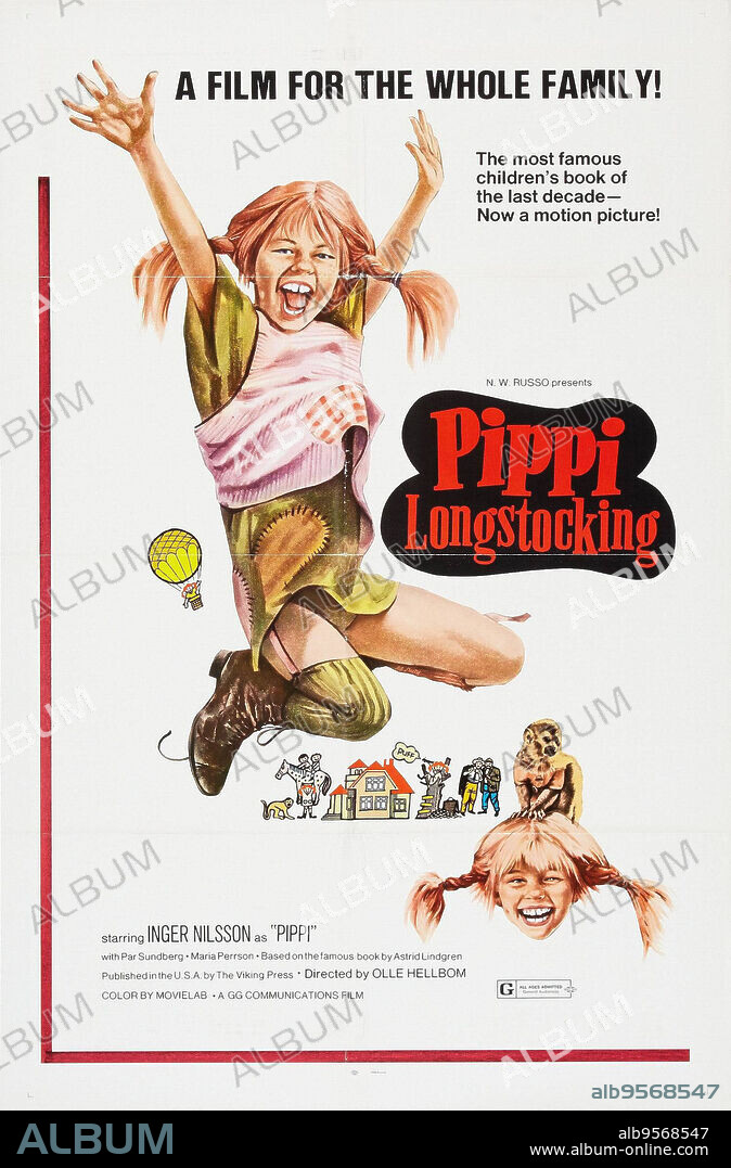 Poster of PIPPI LONGSTOCKING, 1969 (PIPPI LANGSTRUMP), directed by OLLE HELLBOM. Copyright BETA FILM.