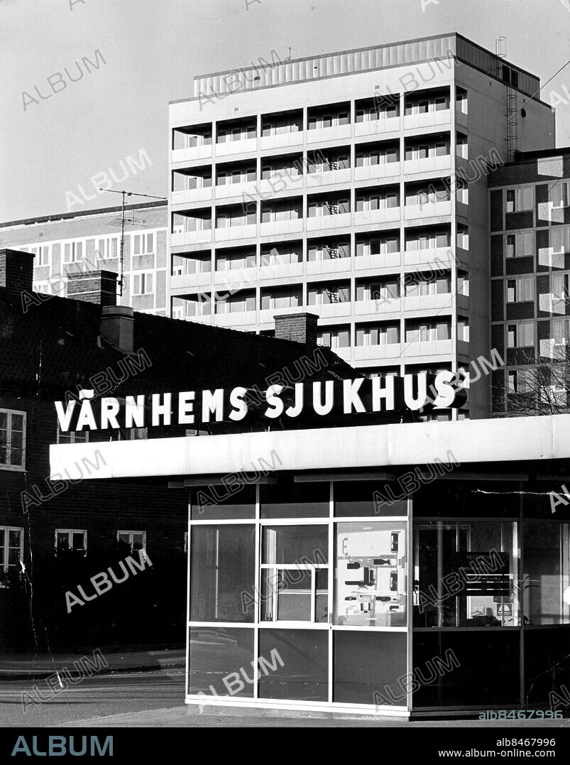 Malmö 1975-03-01. Entrén till VÄS, Värnhems sjukhus i Malmö. Foto Per Erik Gustavsson / Sydsvenskan / SCANPIX. **OUT Kvällsposten, Skånska Dagbladet, Metro Skåne**. ***BETALBILD***.