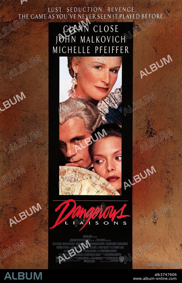 Poster of DANGEROUS LIAISONS, 1988, directed by STEPHEN FREARS. Copyright WARNER BROTHERS.