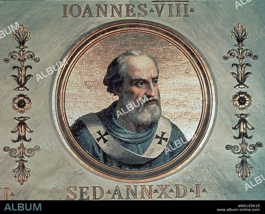 John VIII (Giovanni VIII), pope from 872 to 882. Rome, St. Paul basilica.