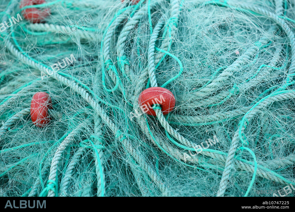 Fishnet, Ria de Vigo, Cangas, Pontevedra province, Galicia, Spain.