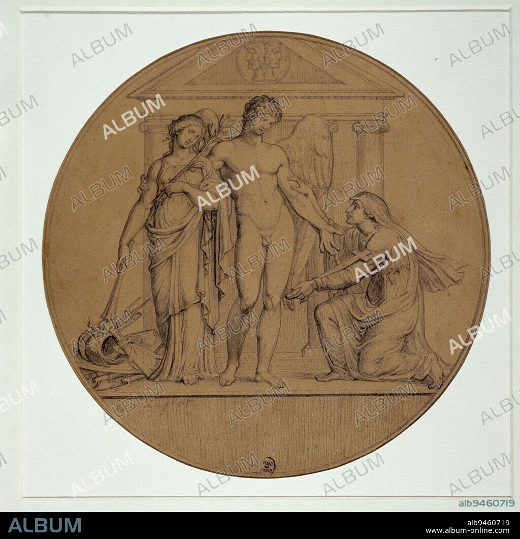 Religious Peace, Dupré, Augustin or Auguste, Draftsman, Array, Drawing, Graphic arts, Drawing, Dimensions - Work: Diameter: 21.1 cm, Height: 20.9 cm, Width: 20.8 cm, Dimensions: Height: 47.8 cm, Width: 35.8 cm, Dimensions: Height: 50 cm, Width: 40 cm.