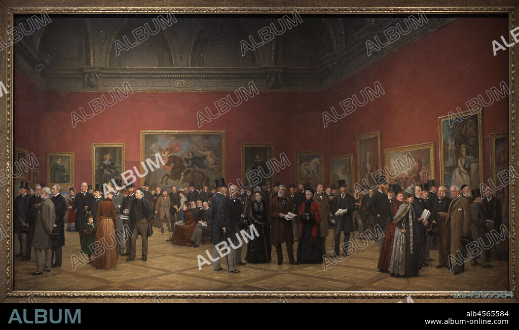 HENRY JAMYN BROOKS (1839-1925). BRITISH PAINTER.. Visita Privada de la Exposición de Maestros Antiguos, Royal Academy, 1888. Pintura realizada por Henry Jamyn Brooks (1839-1925), Oleo sobre lienzo, 1889. National Portrait Gallery. Londres. Inglaterra.